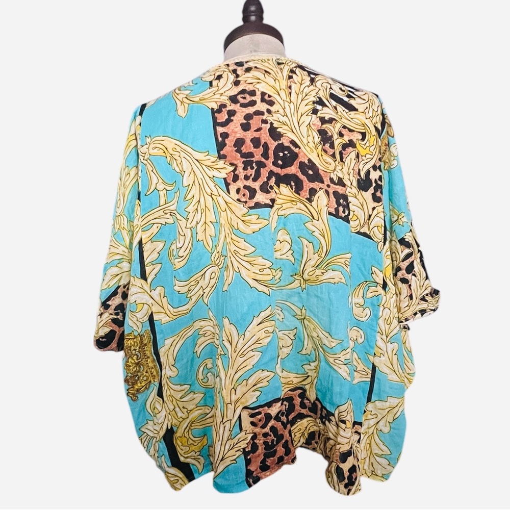 Antica Sartoria by Giacomo Cinque Top O/S Beaded Sequin Vacay Leopard Print - Picture 2 of 10